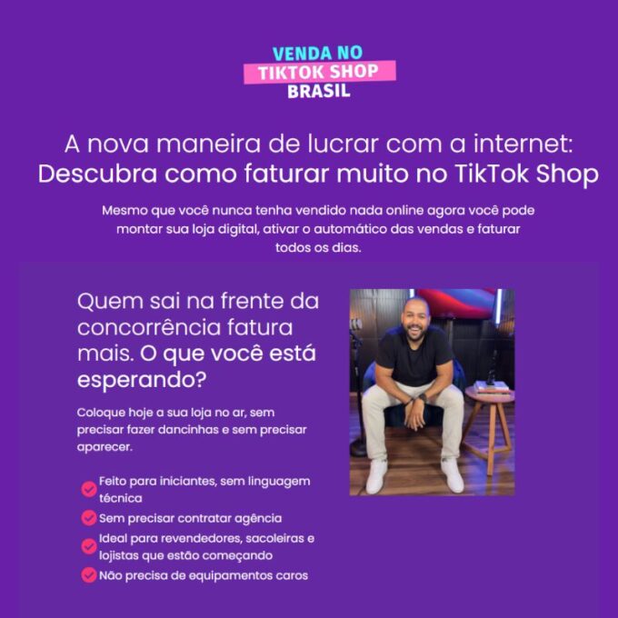 Venda mais e mais rápido com o Tiktok Shop