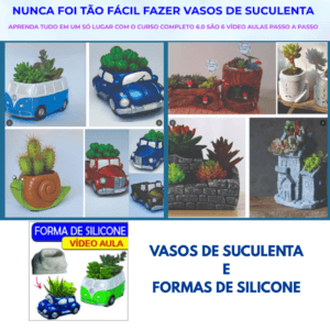 VASOS DE SUCULENTA E FORMAS DE SILICONE