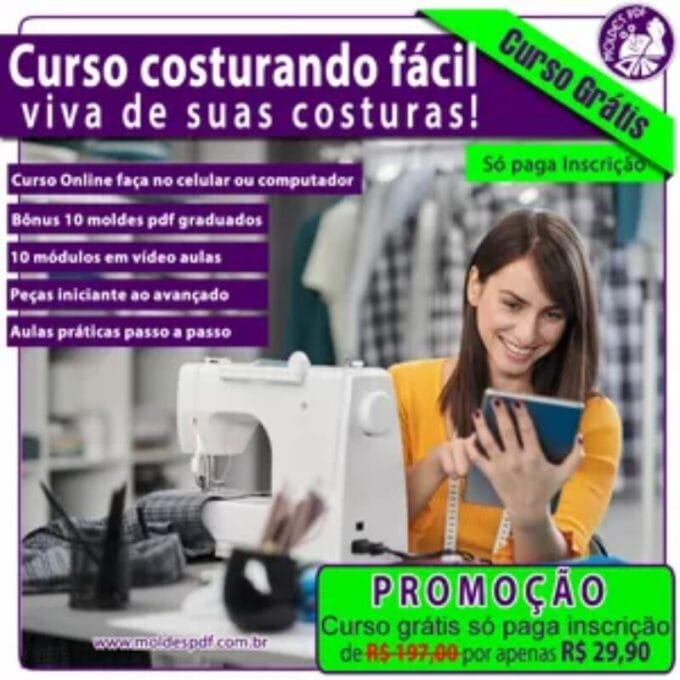 Curso Costurando fácil, viva de suas costuras!