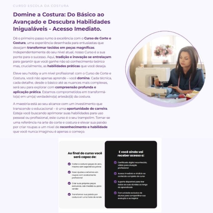 Curso de Corte e Costura - Escola da Costura