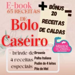 Ebook 65 Receitas de Bolo Caseiro + Bônus Exclusivos