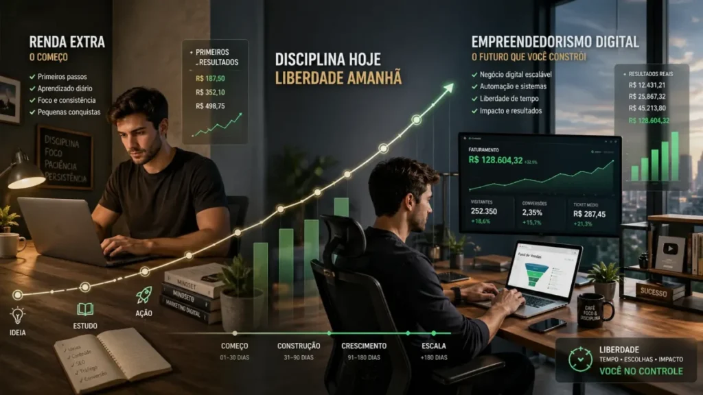 Como as plataformas digitais se conectam com renda extra, empreendedorismo e desenvolvimento financeiro