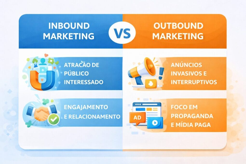 Tabela de Comparação entre Inbound e Outbound Marketing