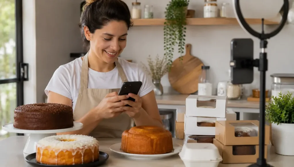Venda de bolo caseiro pelo WhatsApp Instagram e TikTok
