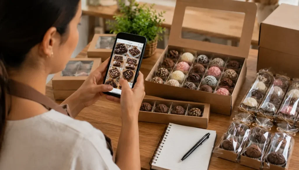 Venda de trufas pelo WhatsApp Instagram e TikTok