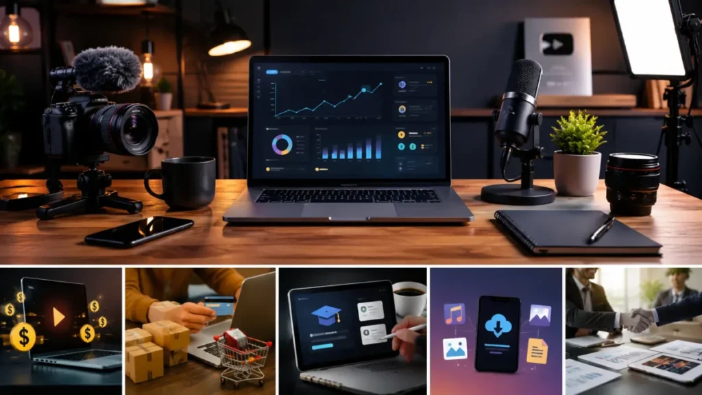 Como um YouTuber ganha dinheiro com anúncios afiliados produtos digitais e parcerias