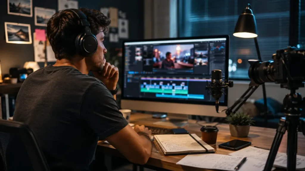 Desafios de ser YouTuber com planejamento edição de vídeos e criação de conteúdo
