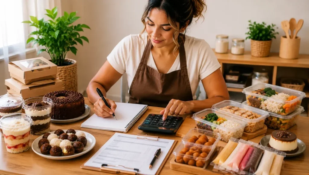 Organizando preços no cardápio para vender comida