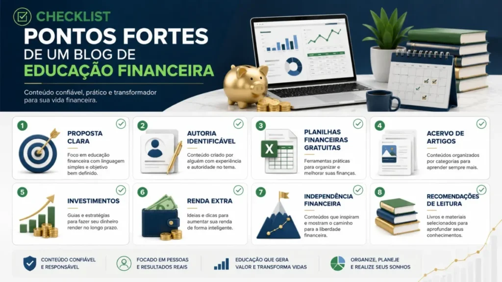 Pontos fortes do Quero Ficar Rico como blog de educação financeira