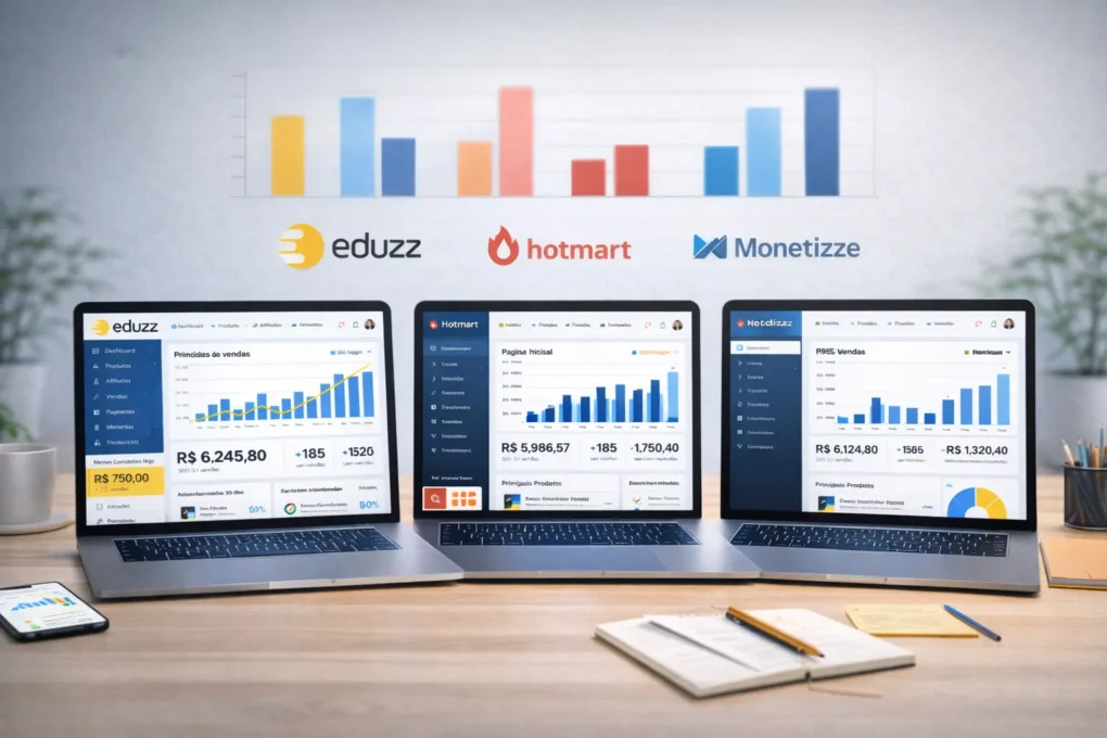 Comparando Eduzz vs Hotmart vs Monetizze: Qual a melhor plataforma para afiliados?