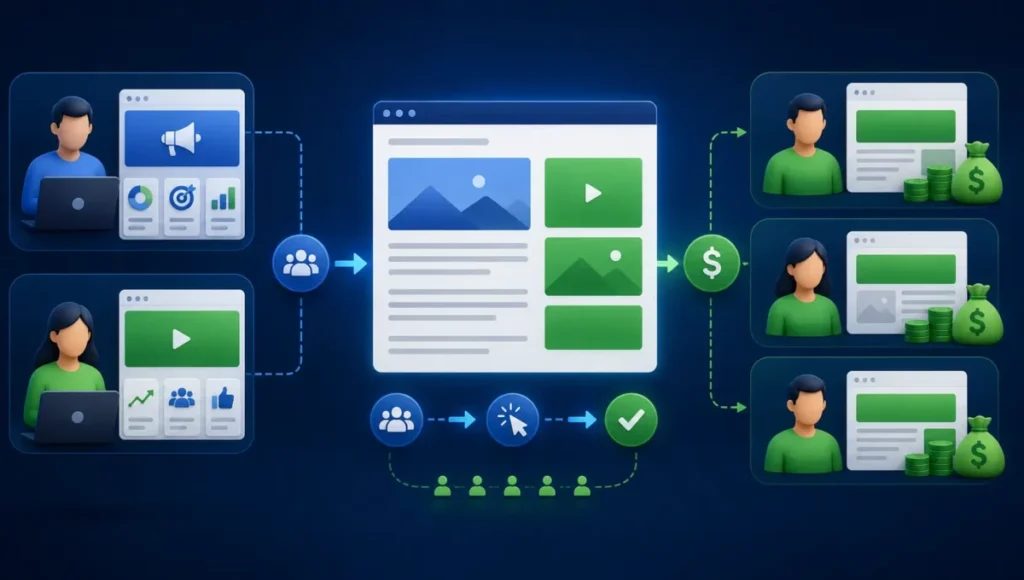 como uma rede de ads conecta anunciantes e donos de sites