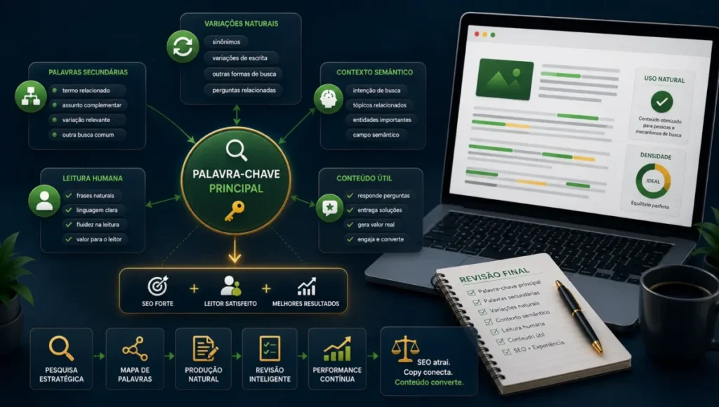 Uso natural de palavras-chave em copywriting e SEO sem repetição artificial