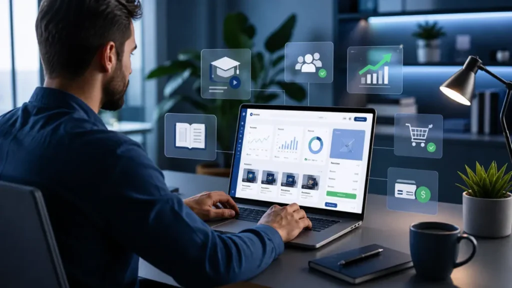 Venda de produtos digitais e empreendedorismo digital em plataforma online