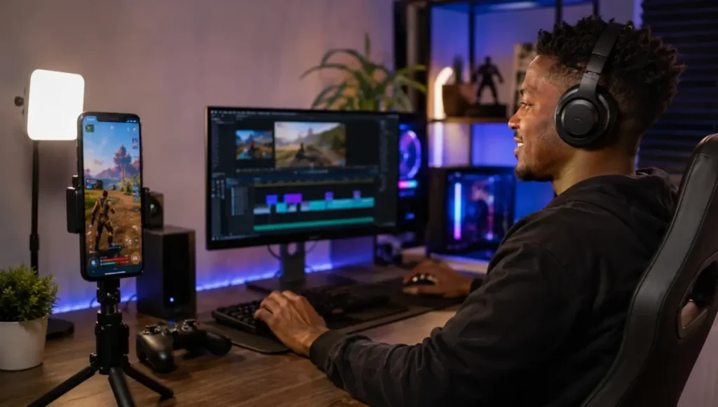 YouTube Shorts para canal gamer crescer com vídeos curtos de gameplay