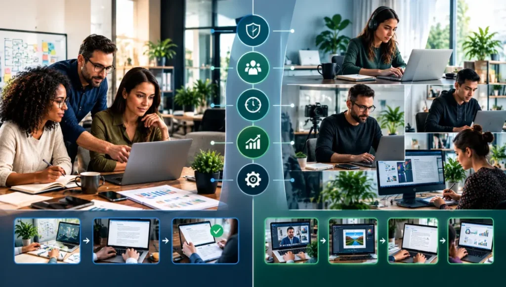 Comparação entre produção interna e terceirização de conteúdo