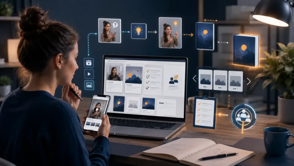 Conteúdo para redes sociais que atrai interesse em produtos digitais