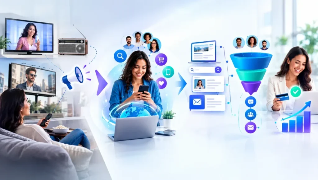 Evolução do marketing tradicional para estratégias digitais baseadas em atração e relacionamento