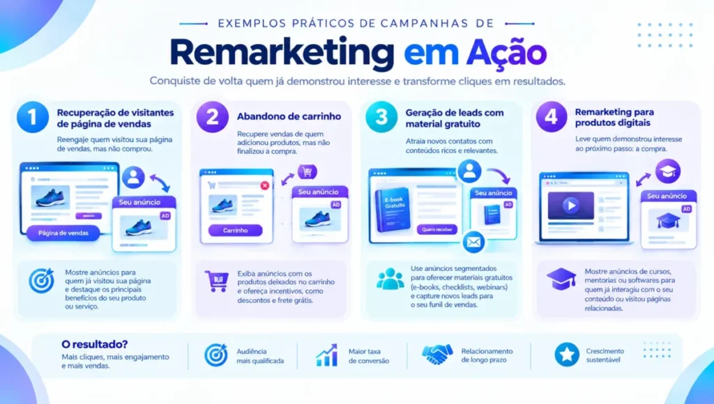 Exemplos práticos de campanhas de remarketing aplicadas a negócios digitais