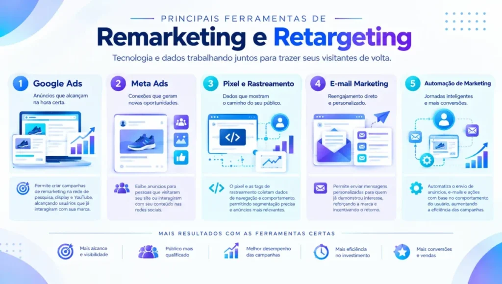 Principais ferramentas utilizadas em estratégias de remarketing e retargeting