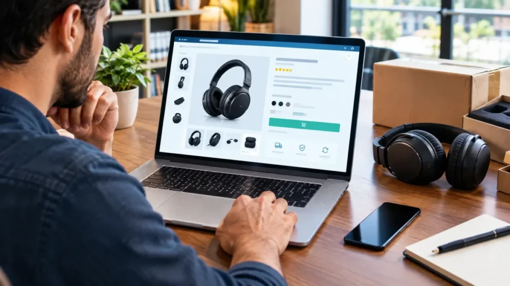 Página de produto de uma loja virtual com informações detalhadas