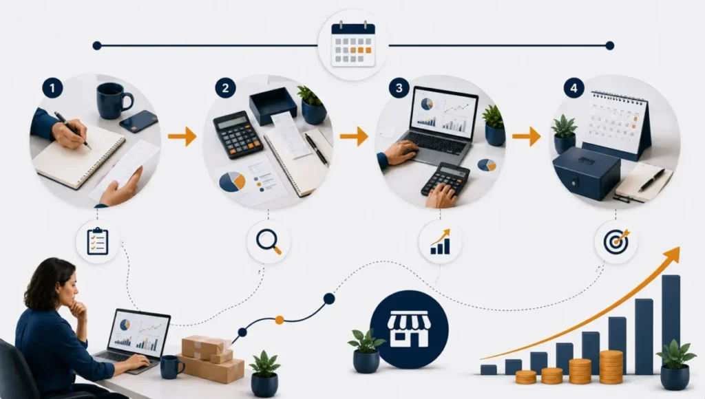 Plano de 30 dias para organizar as finanças de uma microempresa